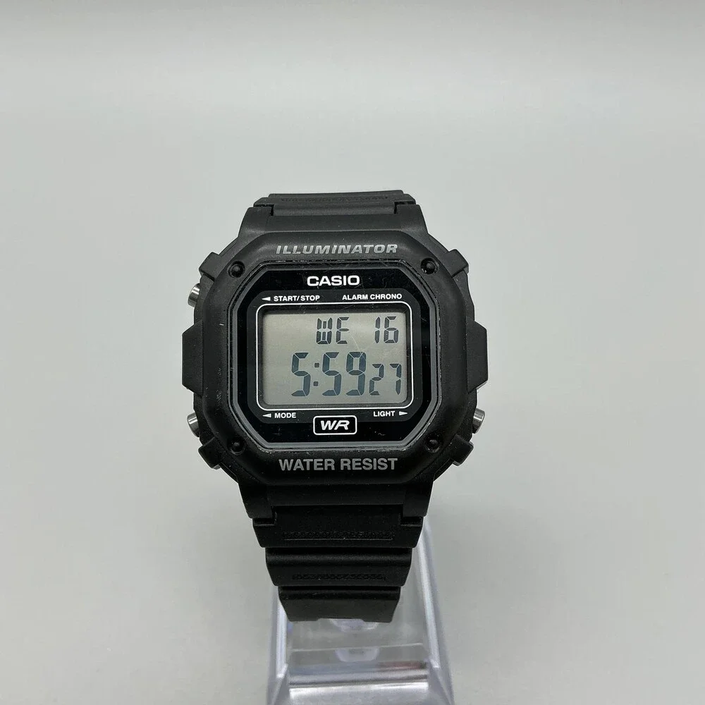 Casio 3224 F-108WH Mens Watch 43mm Digital Dial Black Resin Illuminator WR